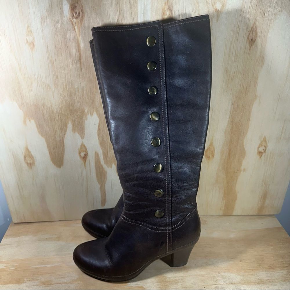 Clarks Brown Leather Tall Boots Women’s Size 6